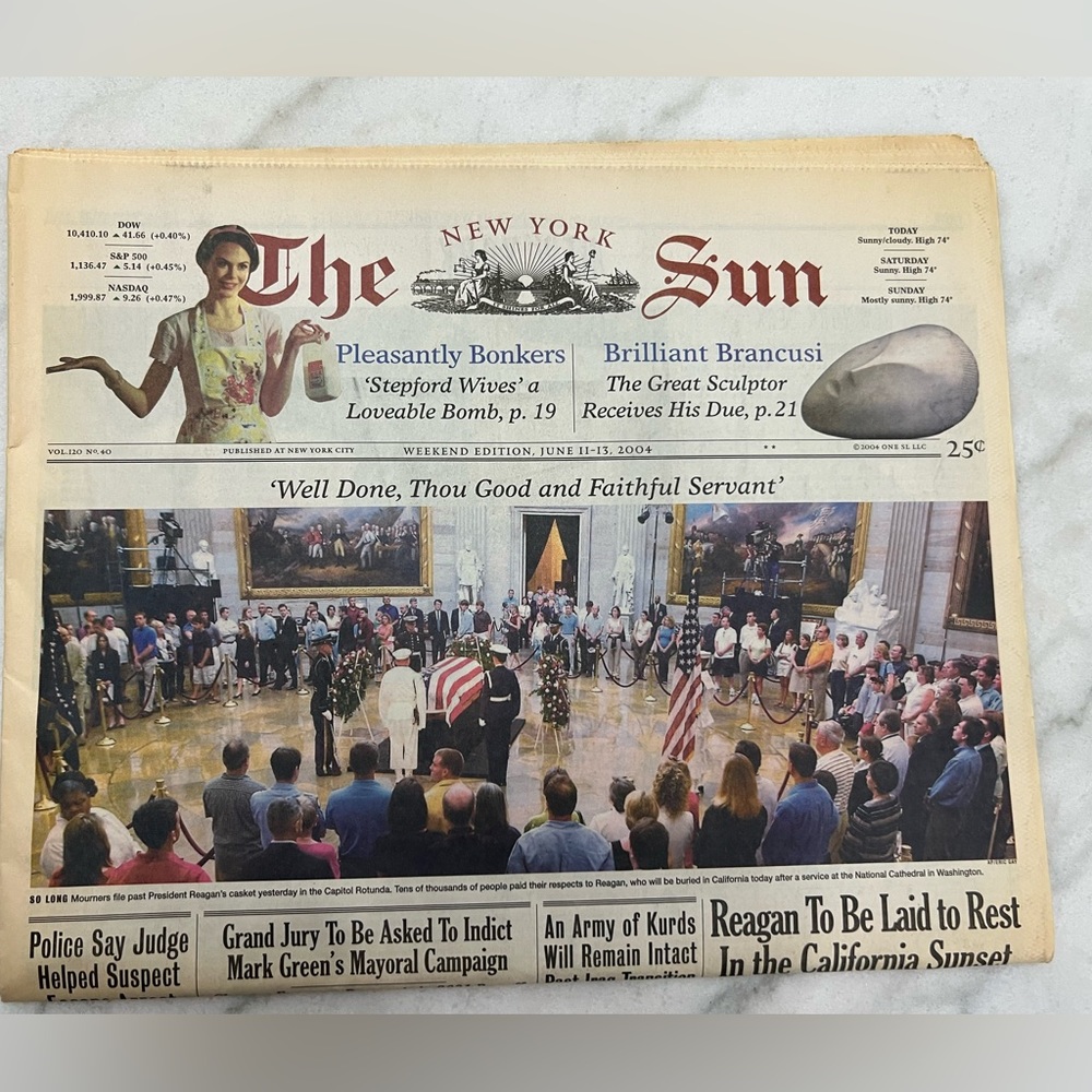 The New York Sun Newspaper weekend edition dated June 11, 2004-